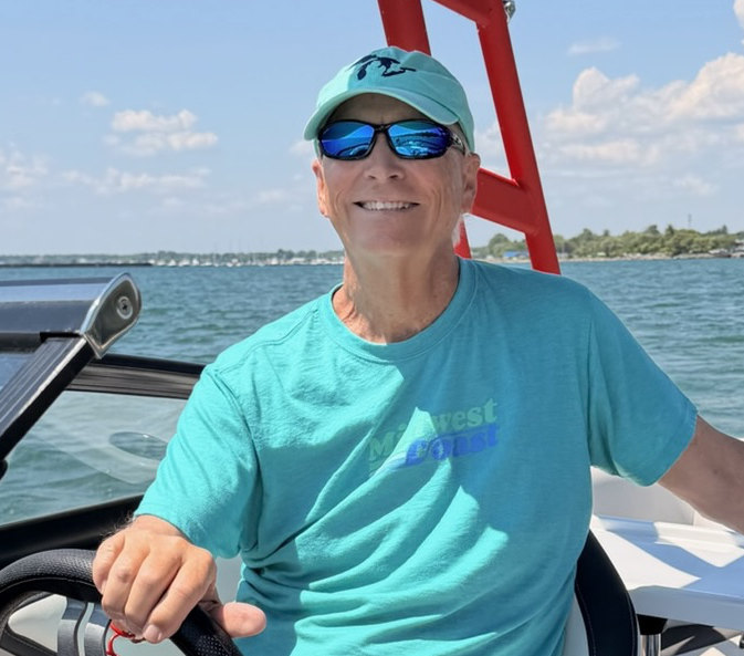 Bruce Beckett on his boat